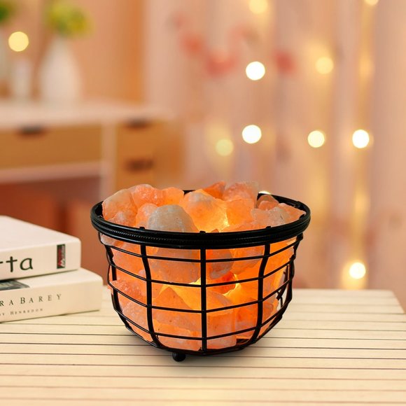 Himalayan Pink salt lamp with Metal Casing- Dimmer switch- Unique gift idea - Picture 3 of 3